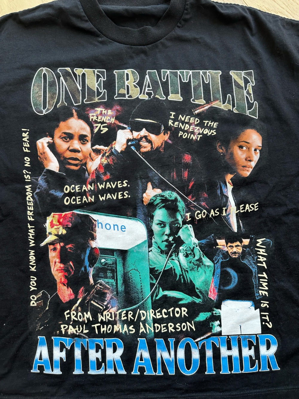 PTA’s One Battle After Another Movie Tee - Black with Multicolor Print